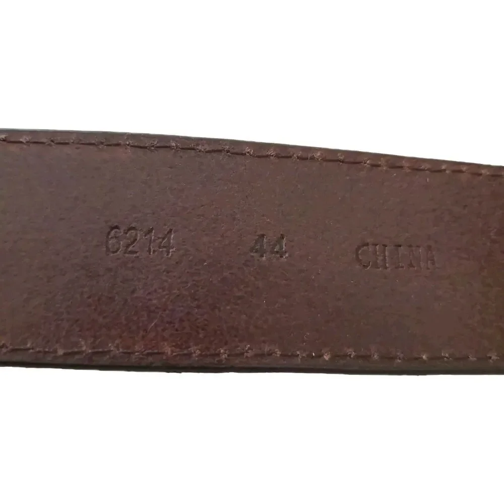 Johnston & Murphy Vintage Leather Belt Men's 44 Brown Silver Buckle Classic